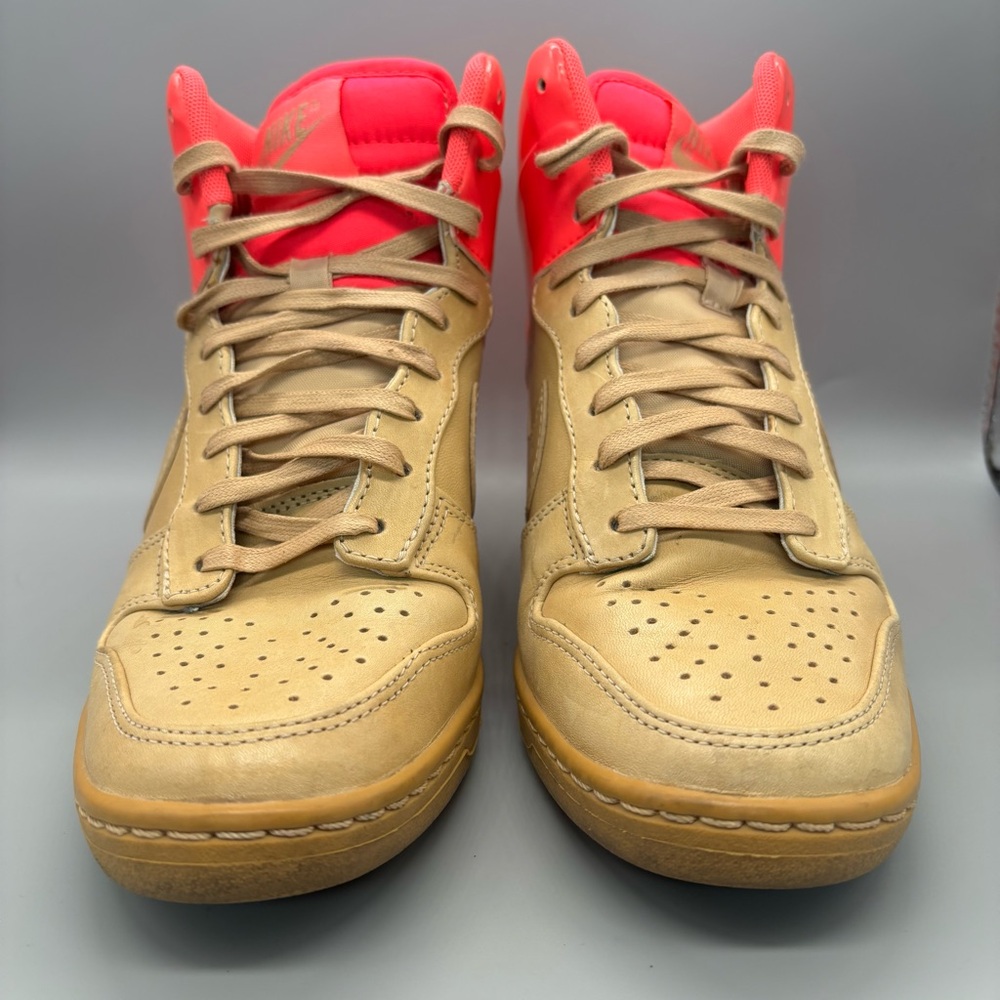 Nike Dunk‎ Sky-Hi Vachetta Tan Pink Flash Women’s Size 6.5 Hidden Wedge Sneakers - Picture 2 of 14